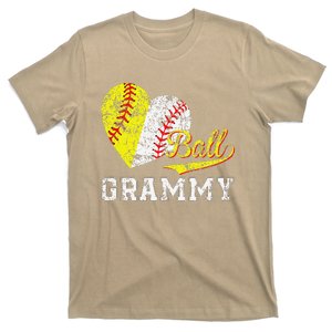 Baseball Softball Ball Heart Grammy Mother's Day T-Shirt