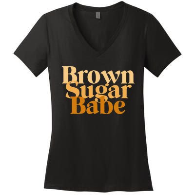 Brown Sugar Babe Proud Black African Pride Women's V-Neck T-Shirt