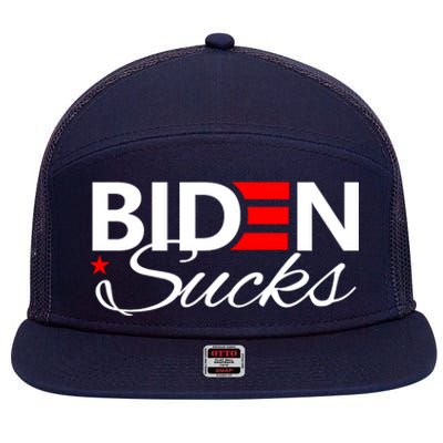 Biden Sucks 7 Panel Mesh Trucker Snapback Hat