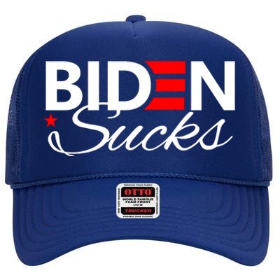 Biden Sucks High Crown Mesh Back Trucker Hat