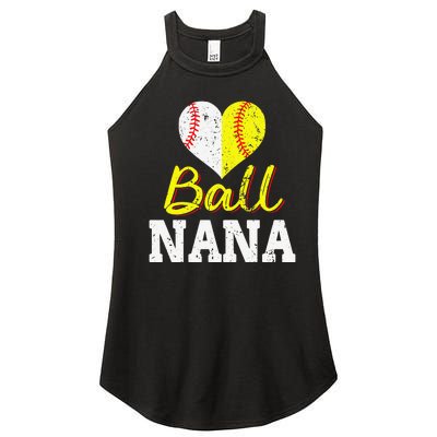 Baseball Softball Ball Heart gift Mother's Day for Grandma Women’s Perfect Tri Rocker Tank