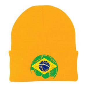 Brazil Soccer Ball Flag Jersey Knit Cap Winter Beanie