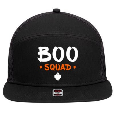 Boo Squad Boo Crew Matching Family Halloween Gift 7 Panel Mesh Trucker Snapback Hat