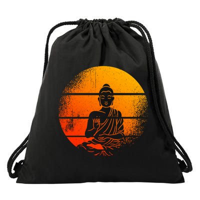 Buddha Statue Buddhist Meditate Sitting Buddha Gift Drawstring Bag