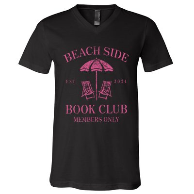 Beach Side Book Club Members Only V-Neck T-Shirt