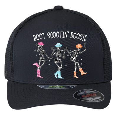 Boot Scootin Boogie Retro Western Skeleton Dancing Cowboys Flexfit Unipanel Trucker Cap