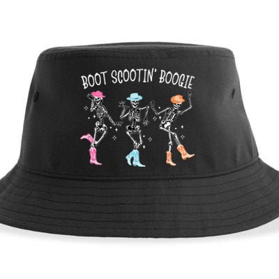 Boot Scootin Boogie Retro Western Skeleton Dancing Cowboys Sustainable Bucket Hat