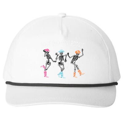 Boot Scootin Boogie Retro Western Skeleton Dancing Cowboys Snapback Five-Panel Rope Hat