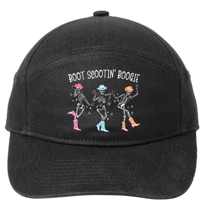 Boot Scootin Boogie Retro Western Skeleton Dancing Cowboys 7-Panel Snapback Hat