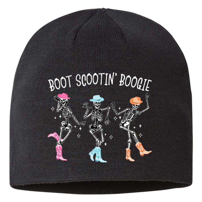 Boot Scootin Boogie Retro Western Skeleton Dancing Cowboys Sustainable Beanie