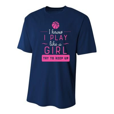 Basketball Shirts Basketball Gift For Female Basketball Player Youth Performance Sprint T-Shirt