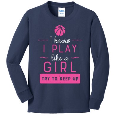 Basketball Shirts Basketball Gift For Female Basketball Player Kids Long Sleeve Shirt