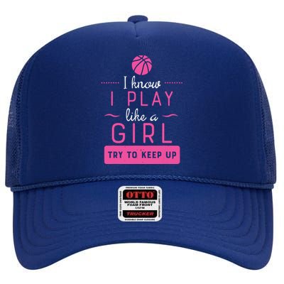 Basketball Shirts Basketball Gift For Female Basketball Player High Crown Mesh Back Trucker Hat