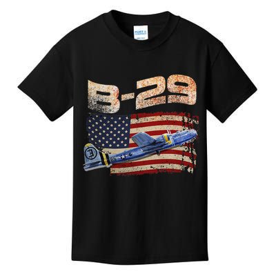 B29 Superfortress Bomber Airplane Pilot Gifts World War II Kids T-Shirt