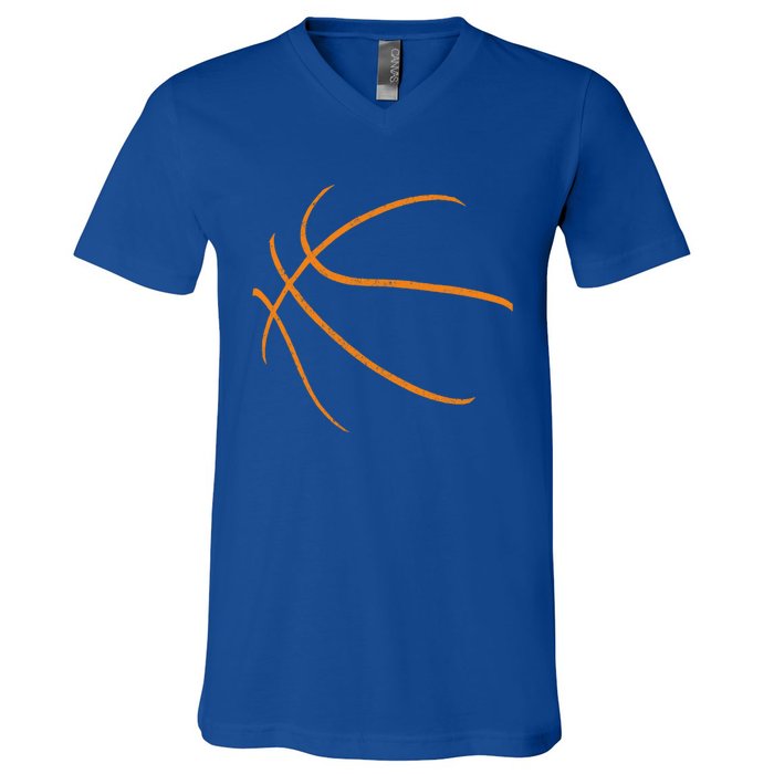 Basketball Silhouette Bball Player Coach Sports Baller Gift V-Neck T-Shirt