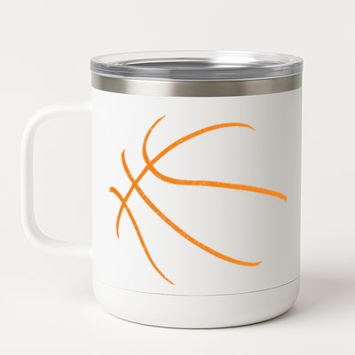 Basketball Silhouette Bball Player Coach Sports Baller Gift 12 oz Stainless Steel Tumbler Cup