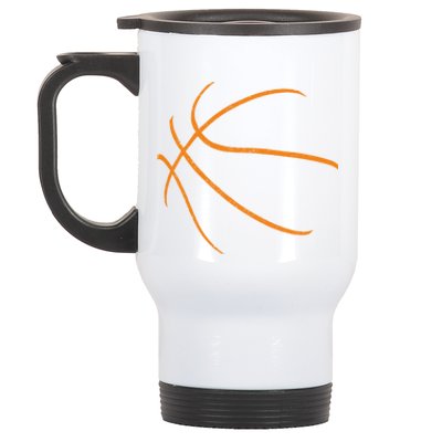 Basketball Silhouette Bball Player Coach Sports Baller Gift Stainless Steel Travel Mug