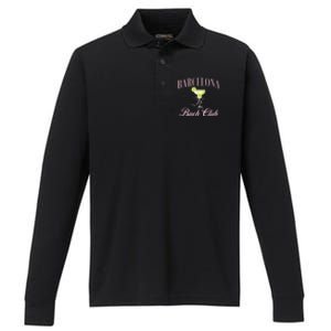 Barcelona Spain Bach Club Hen Do Party 2024 Bachelorette Performance Long Sleeve Polo