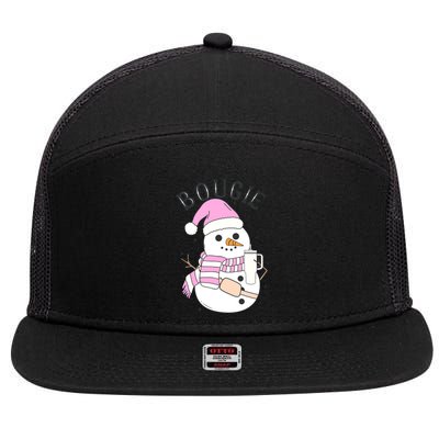 Boojee Snowman Bougie Snowman Stanley Boojee Holiday 7 Panel Mesh Trucker Snapback Hat