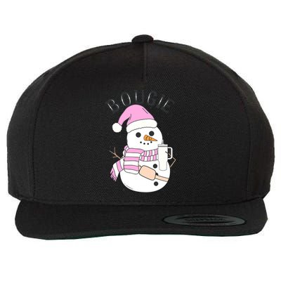 Boojee Snowman Bougie Snowman Stanley Boojee Holiday Wool Snapback Cap