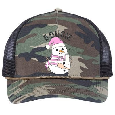 Boojee Snowman Bougie Snowman Stanley Boojee Holiday Retro Rope Trucker Hat Cap