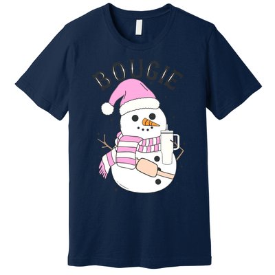 Boojee Snowman Bougie Snowman Stanley Boojee Holiday Premium T-Shirt