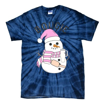 Boojee Snowman Bougie Snowman Stanley Boojee Holiday Tie-Dye T-Shirt