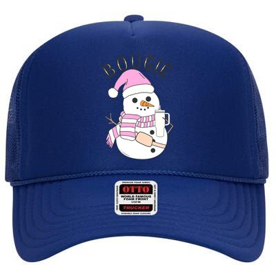 Boojee Snowman Bougie Snowman Stanley Boojee Holiday High Crown Mesh Back Trucker Hat