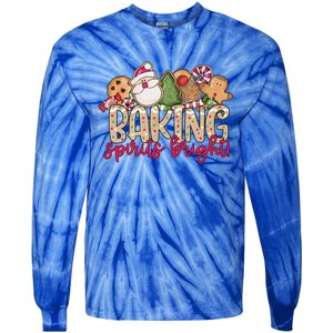 Baking Spirits Bright Christmas Baker Holiday Baking Team Gift Tie-Dye Long Sleeve Shirt