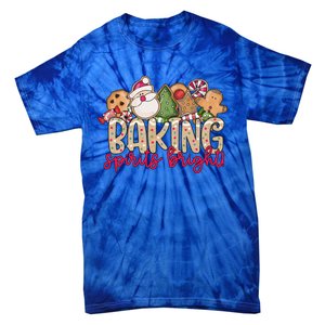 Baking Spirits Bright Christmas Baker Holiday Baking Team Gift Tie-Dye T-Shirt