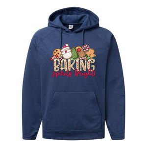 Baking Spirits Bright Christmas Baker Holiday Baking Team Gift Performance Fleece Hoodie