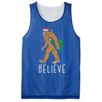 Believe Sasquatch Bigfoot Santa Hat Fun Christmas Tree Gift Mesh Reversible Basketball Jersey Tank