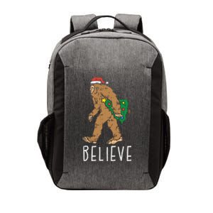 Believe Sasquatch Bigfoot Santa Hat Fun Christmas Tree Gift Vector Backpack