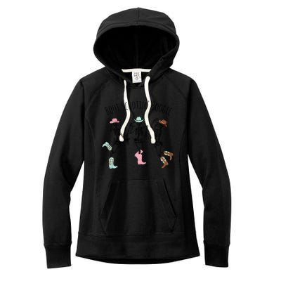 Boot Scootin Boogie Three Cow Dancing Skeletons Halloween Gift Women's Fleece Hoodie