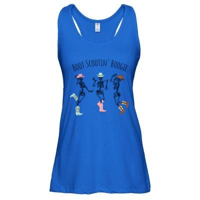 Boot Scootin Boogie Three Cow Dancing Skeletons Halloween Gift Ladies Essential Flowy Tank