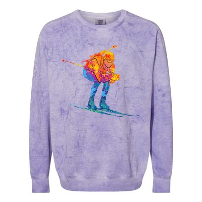 Biathlete Skiing Biathlon Colorblast Crewneck Sweatshirt