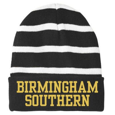 Birmingham Southern Striped Beanie with Solid Band