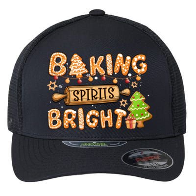 Baking Spirits Bright Chirstmas Cookie Gingerbread Holiday Gift Flexfit Unipanel Trucker Cap