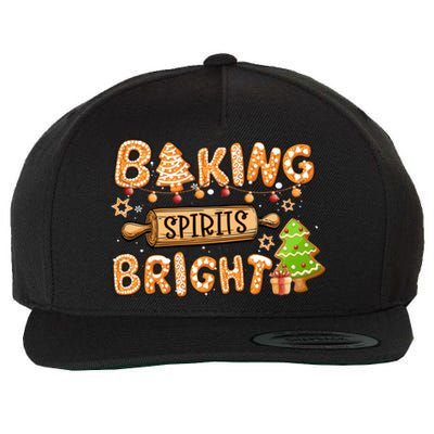 Baking Spirits Bright Chirstmas Cookie Gingerbread Holiday Gift Wool Snapback Cap