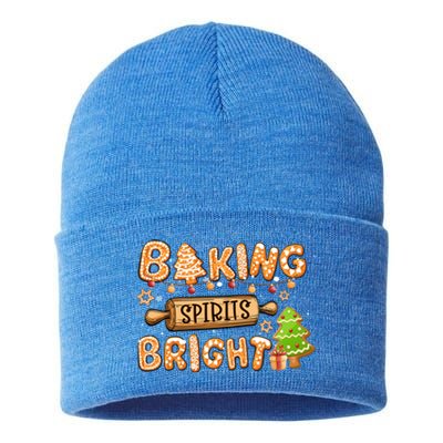 Baking Spirits Bright Chirstmas Cookie Gingerbread Holiday Gift Sustainable Knit Beanie