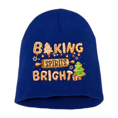 Baking Spirits Bright Chirstmas Cookie Gingerbread Holiday Gift Short Acrylic Beanie