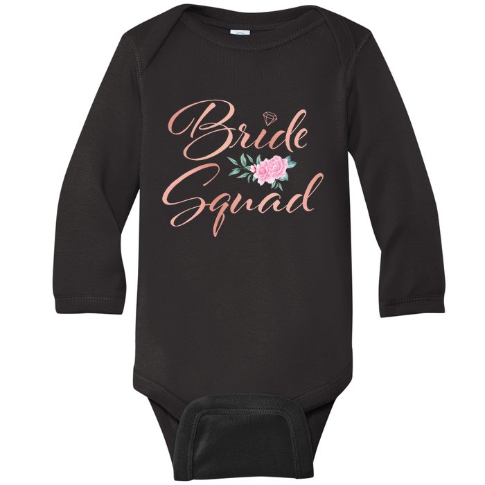 Bride Squad Bachelorette Party Bridal Shower Bridesmaid Baby Long Sleeve Bodysuit