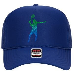 Badminton Shuttlecock Badminton Funny Gift High Crown Mesh Back Trucker Hat