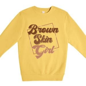 Brown Skin Black Blm Melanin Queen Magic Juneteenth Meaningful Gift Premium Crewneck Sweatshirt