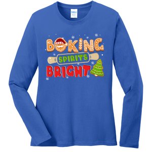 Baking Spirits Bright Christmas Funny Baker Pajama Family Gift Ladies Long Sleeve Shirt