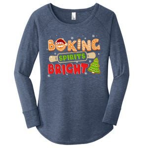 Baking Spirits Bright Christmas Funny Baker Pajama Family Gift Women's Perfect Tri Tunic Long Sleeve Shirt