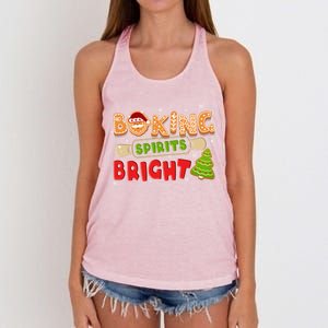 Baking Spirits Bright Christmas Funny Baker Pajama Family Gift Women's Knotted Racerback Tank