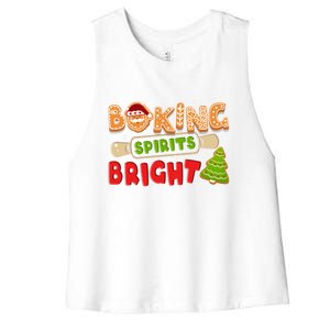 Baking Spirits Bright Christmas Funny Baker Pajama Family Gift Women's Racerback Cropped Tank