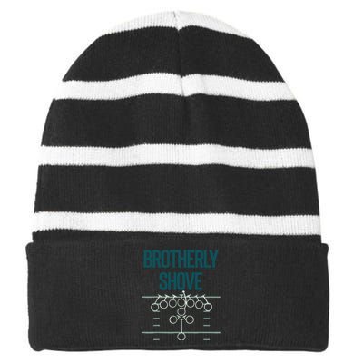 Brotherly Shove Striped Beanie with Solid Band