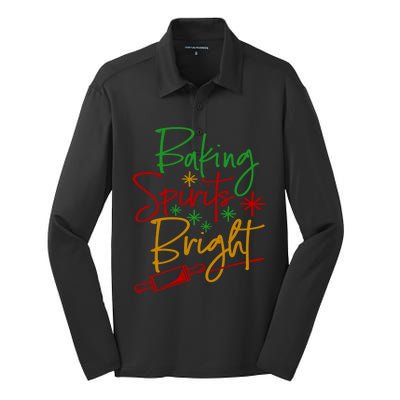 Baking Spirits Bright Christmas Holiday Pastry Chef Bakers Gift Silk Touch Performance Long Sleeve Polo